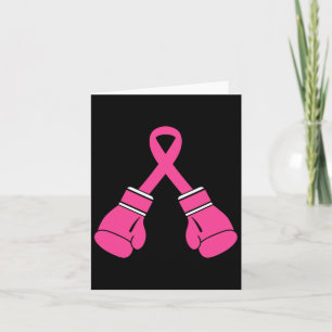 Pink Ribbon Boxing Gloves Breast Cancer Awareness Card