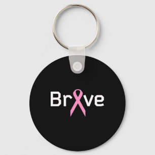 Pink Ribbon Brave Worlds Cancer Survivor Support A Keychain
