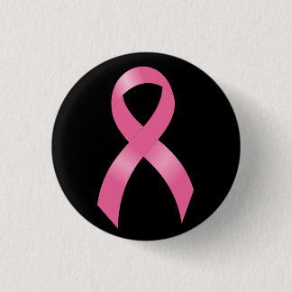 Pink Ribbon Breast Cancer Awareness 1 Inch Round Button