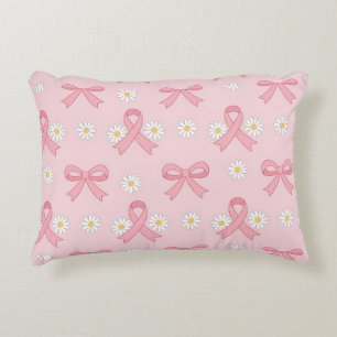 Pink Ribbon Breast Cancer Awareness Accent Pillow