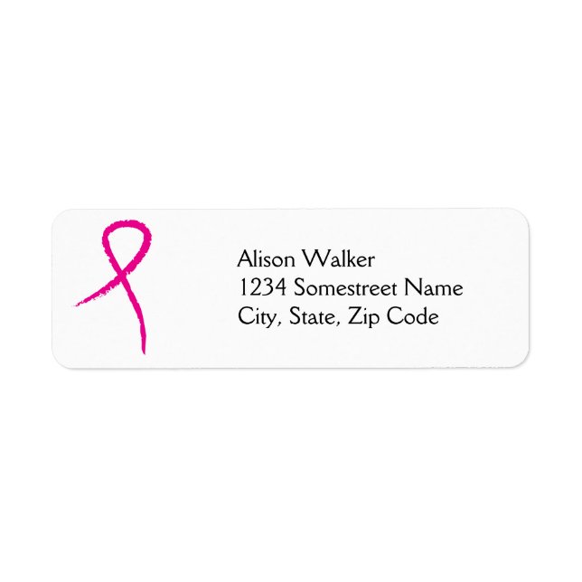 Pink Ribbon Breast Cancer Awareness Address (Front)
