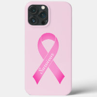 Pink ribbon breast cancer awareness custom