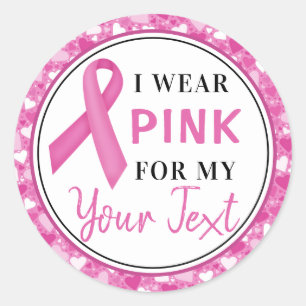 Pink Ribbon Breast Cancer Awareness Design Classic Round Sticker