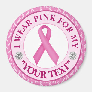 Pink Ribbon Breast Cancer Awareness Design Magnet