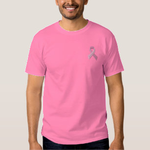 Pink Ribbon - Breast Cancer Awareness Embroidered T-Shirt