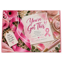 Pink Ribbon Breast Cancer Awareness Floral
