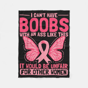 Pink Ribbon - Breast Cancer Awareness - Mastectomy Fleece Blanket