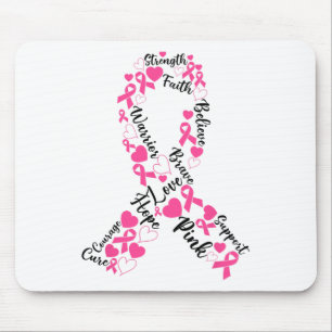 Pink Ribbon Breast Cancer Awareness Month Survior Mouse Pad