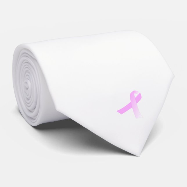 Pink Ribbon Breast Cancer Awareness Neck Tie (Rolled)