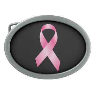 Pink Ribbon - Breast Cancer Awareness Oval Belt Buckle