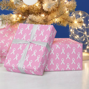 Pink Ribbon Breast Cancer Awareness Pattern Wrapping Paper