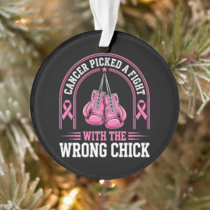 Pink Ribbon Breast Cancer Awareness Pink Fight Ornament