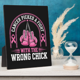 Pink Ribbon Breast Cancer Awareness Pink Fight Plaque