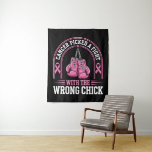 Pink Ribbon Breast Cancer Awareness Pink Fight Tapestry