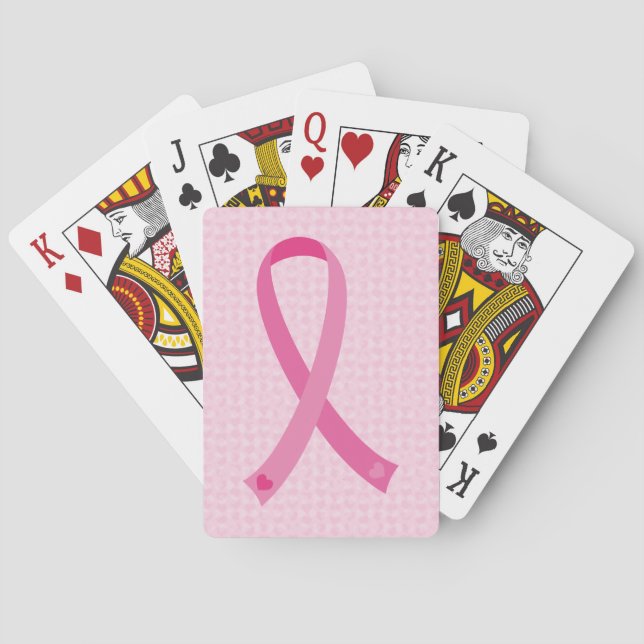 Pink Ribbon Breast Cancer Awareness Playing Cards (Back)