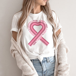 Pink Ribbon Breast Cancer Awareness Retro T-Shirt