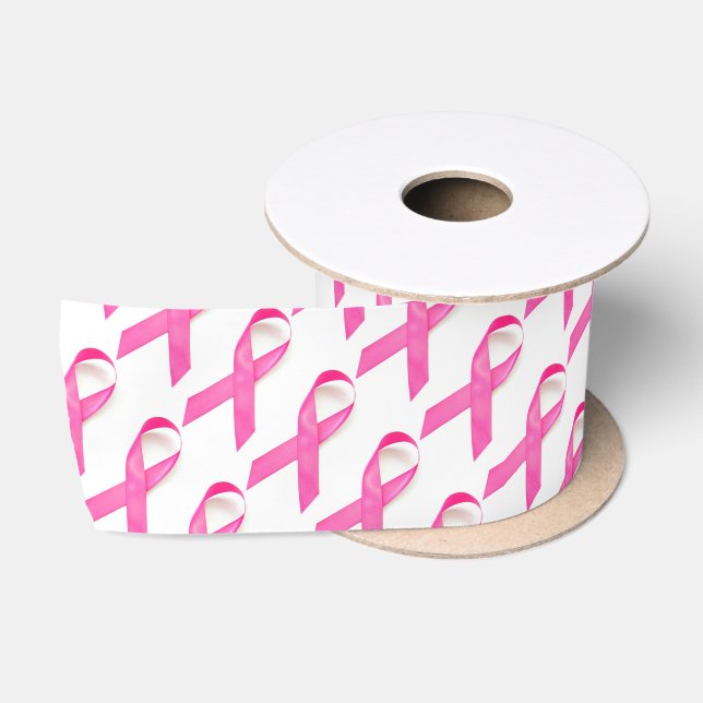 Pink Ribbon Breast Cancer Awareness Satin Ribbon (Spool)