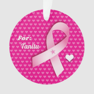 Pink Ribbon Breast Cancer Awareness Support Ornament