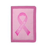 Pink ribbon breast cancer awareness survivor
