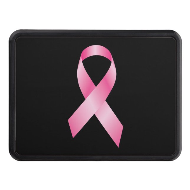 Pink Ribbon - Breast Cancer Awareness Trailer Hitch Cover (Front)