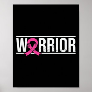 Pink Ribbon Breast Cancer Awareness Warrior Fighte Poster
