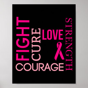 Pink Ribbon Breast Cancer Fighters Survivors Poster