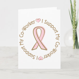 Pink Ribbon Breast Cancer Support Co Worker Card