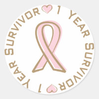 Pink Ribbon Breast Cancer Survivor 1 Year