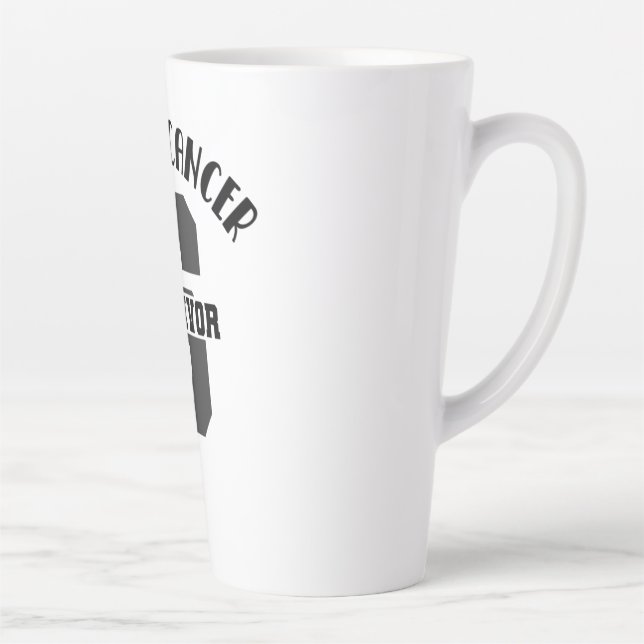 Pink Ribbon Breast Cancer Survivor Latte Mug (Right)