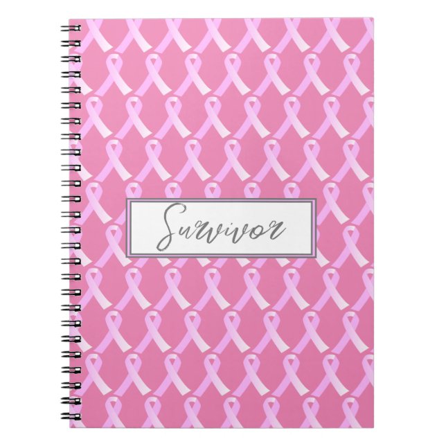 Pink Ribbon Breast Cancer Survivor Notebook (Front)