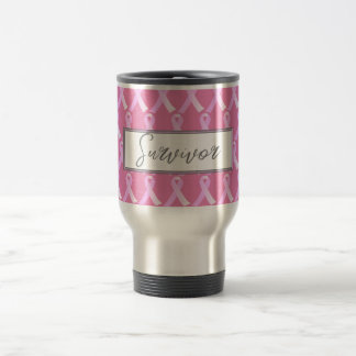 Pink Ribbon Breast Cancer Survivor Travel Mug