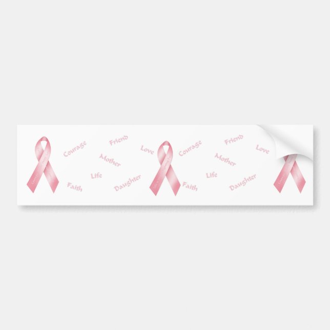 Pink Ribbon Bumper Sticker (Front)