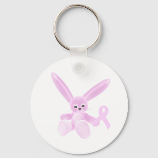 Pink Ribbon Bunny Keychain