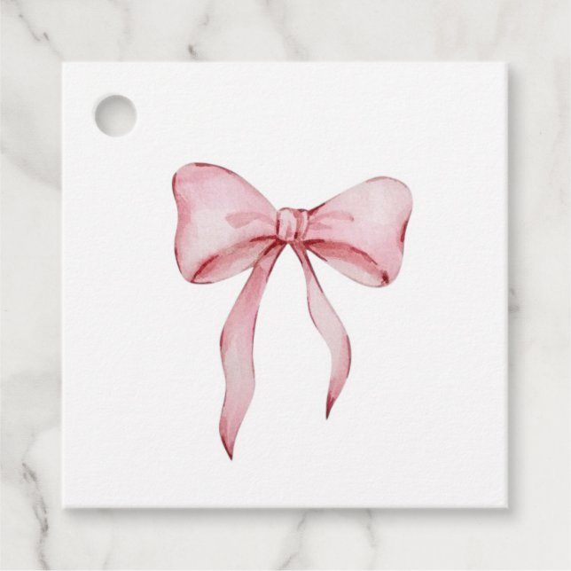 Pink Ribbon Charm Favour Tags (Front)