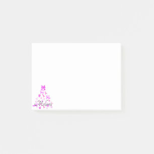 Pink Ribbon Christmas Tree Post-it Notes