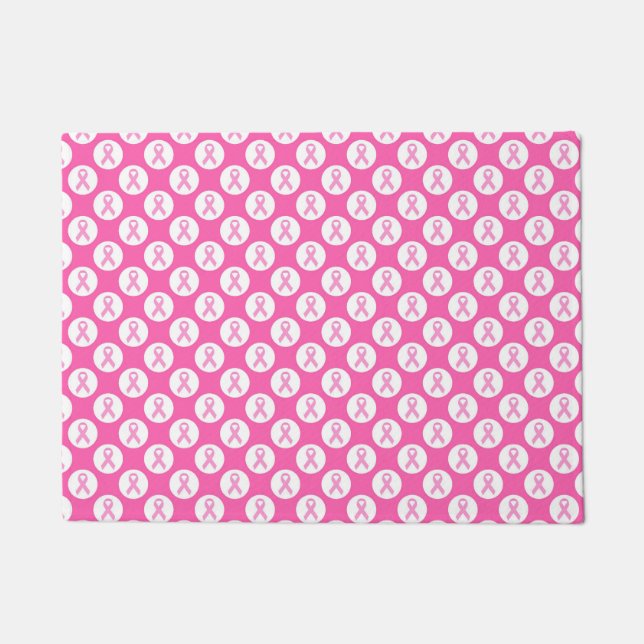 Pink Ribbon Circle – Breast Cancer Awareness Doormat (Front)