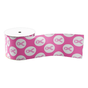 Pink Ribbon Circle – Breast Cancer Awareness Grosgrain Ribbon