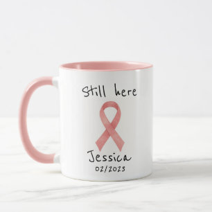 Pink Ribbon   Custom Gift   Cancer Survivors Mug