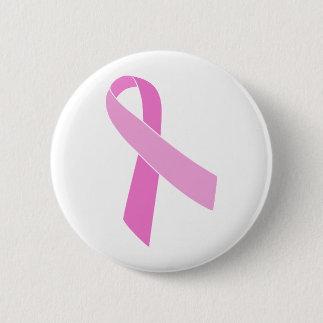 Pink Ribbon Customizable 2 Inch Round Button (Front)