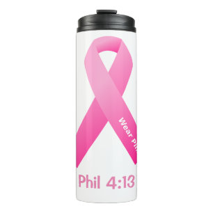Pink Ribbon Customize It add name or initials! Thermal Tumbler