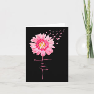 Pink Ribbon Daisy Faith - Breast Cancer Awareness  Card