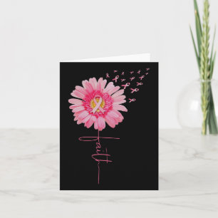 Pink Ribbon Daisy Faith - Breast Cancer Awareness Card