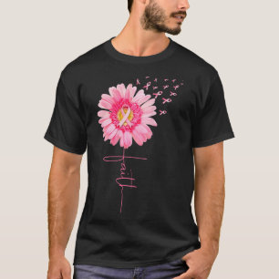 Pink Ribbon Daisy Faith - Breast Cancer Awareness T-Shirt