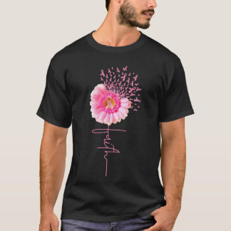 Pink Ribbon Daisy Faith - Breast Cancer T Shirt