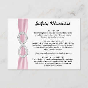 Pink Ribbon Diamond Infinity Safety Measures Enclosure Card