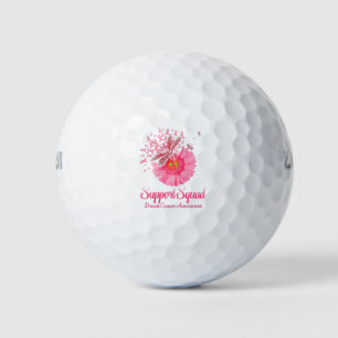 Pink Ribbon Dragonfly Sunflower Warrior Support Golf Balls