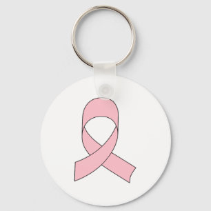 Pink Ribbon Drawing Keychain