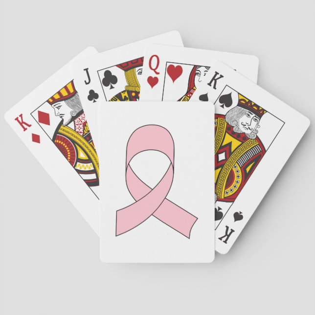 Pink Ribbon Drawing Playing Cards (Back)