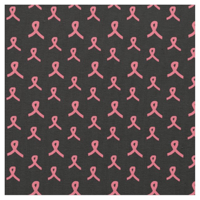 Pink Ribbon Fabric on Black (Close Up)