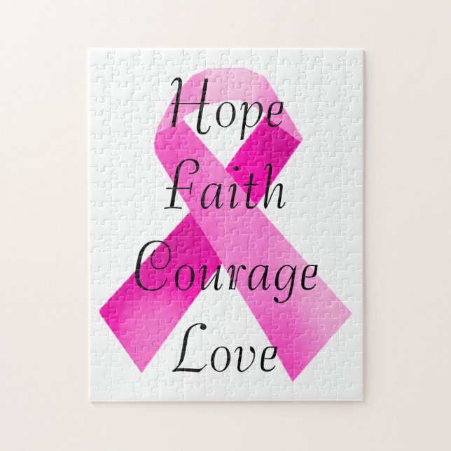 Pink Ribbon Faith Puzzle (Vertical)